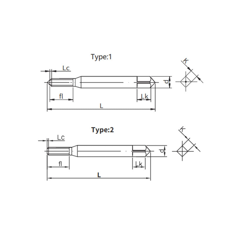 JX10-LH-NRT (M1×0.25) NLH01025P forming taps with LH thread For aluminum,cooper and non-ferrous metals - Makotools Industrial Supply Tools for Metal Cutting