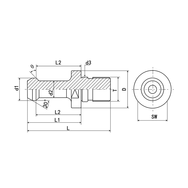 Japanese Standard Pull Stud MAS 403-1975 (Coolant) BT30-45° W BT40-45° W BT50-45° W BT60-45° W BT30-60° W BT40-60° W BT50-60° W BT60-30° W BT30-90° W BT40-90° W BT50-90° W BT60-90° W - Big-tools Industrial Supply Tools for Metal Cutting