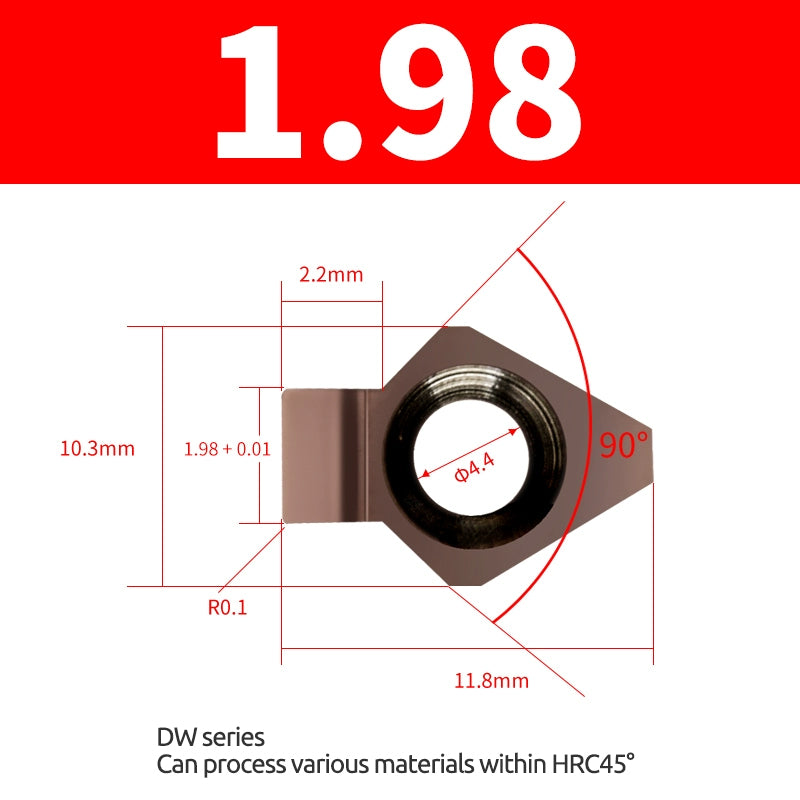 Keyway Insert Blade, CNC Lathe, Slotting Machine, Machining Center, Slotting Tool, Tool Shank, Keyway Slotting Cutter, Internal Hole Slotting Tool DW1.98-12.6