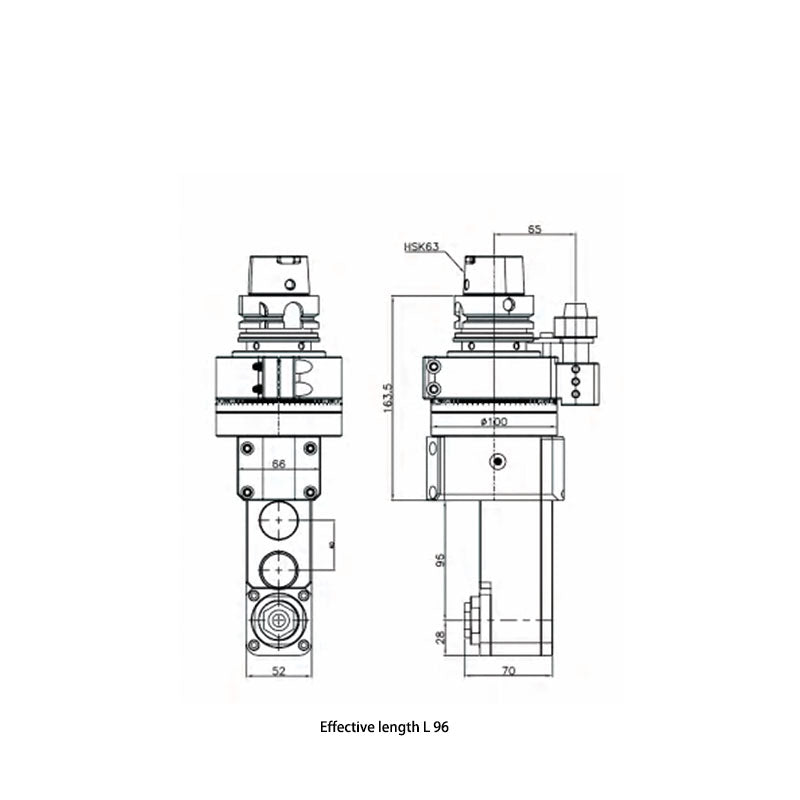 L-ER25M Offset Inward Type Universal Angle Head