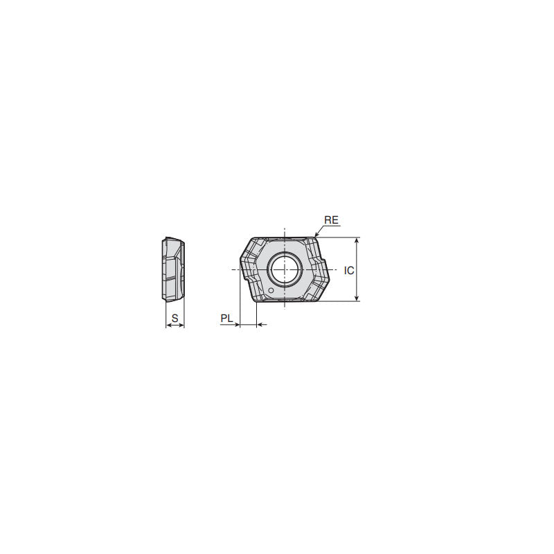 LOGT 06-RS Deep drilling inserts with 2 chip splitting cutting edges, positive rake chipbreaker and a wiper for high hole surface quality - Big-tools Industrial Supply Tools for Metal Cutting