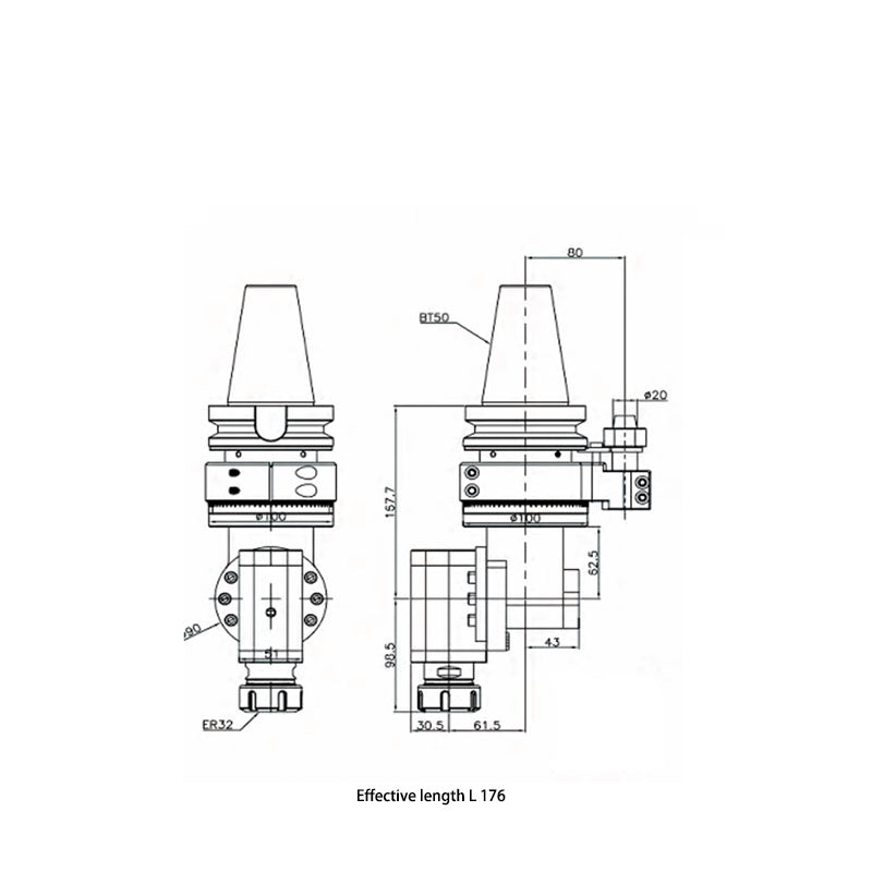 LU/ER32 Universal type Universal angle head