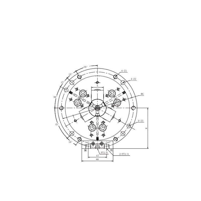 LUE Inside Pin Arbor Type Power Chuck