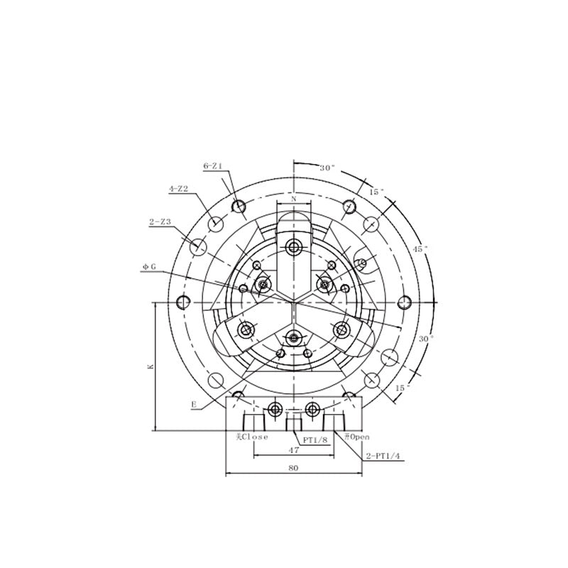 LU Pin Arbor Type Power Chuck Fixture