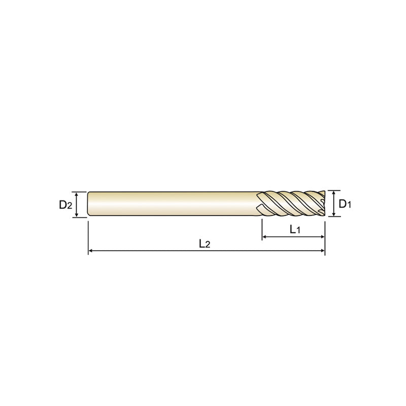 Long Length 6 Flute 45º Helix (Regular, Long Shank) SEME75060～SEME75200110300  Carbide 4G Mill End Mills Plain Shank SEME75 Series