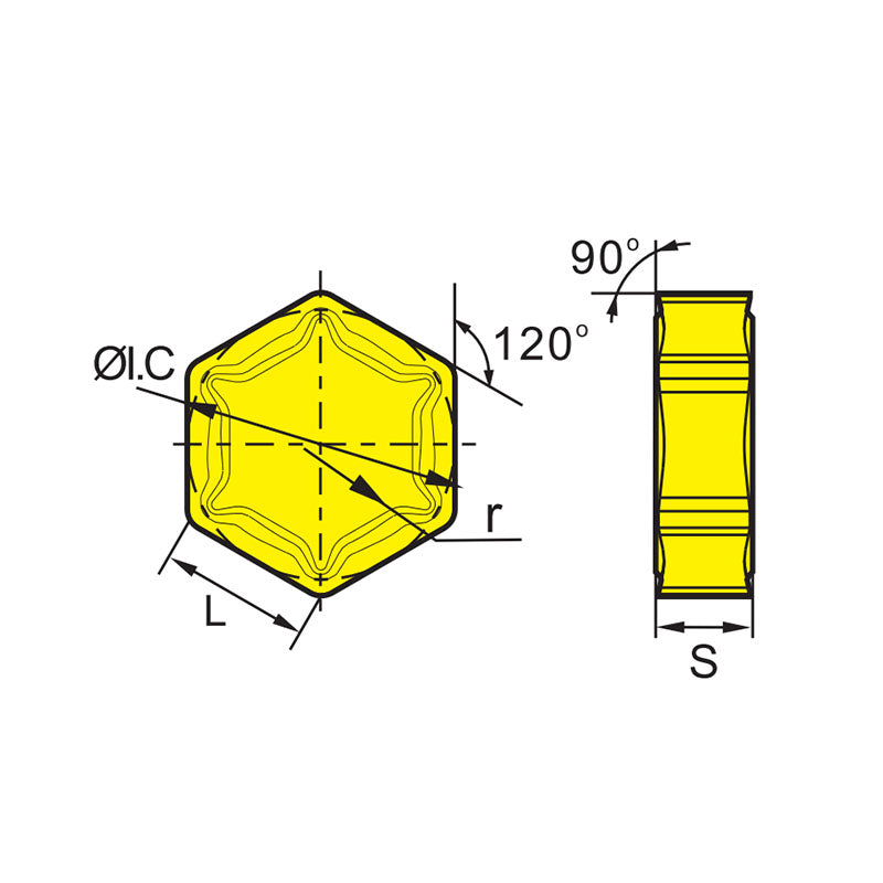 Milling inserts HNEX090512-DR - Makotools Industrial Supply Tools for Metal Cutting