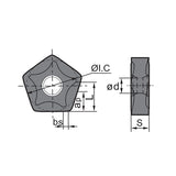 Milling inserts PNEG110512L/R-PF/PM/PR - Makotools Industrial Supply Tools for Metal Cutting