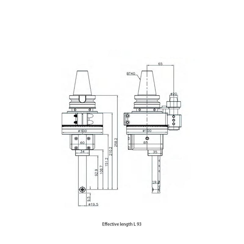 Mini micro hole straight Angle head