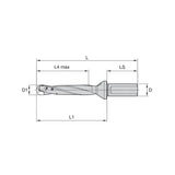 Modular Drills • TOP DRILL Modular X • 5 x D • Side Lock Shank • Metric