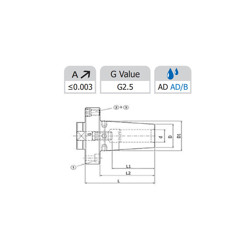 Module Shrink Chuck MOD60-SF06-70~(100-SF32-80) - Makotools Industrial Supply Tools for Metal Cutting