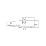 Morse Taper Adapter with Drawbar  SK40-MTB1-50~(105 ) GOST - Makotools Industrial Supply Tools for Metal Cutting