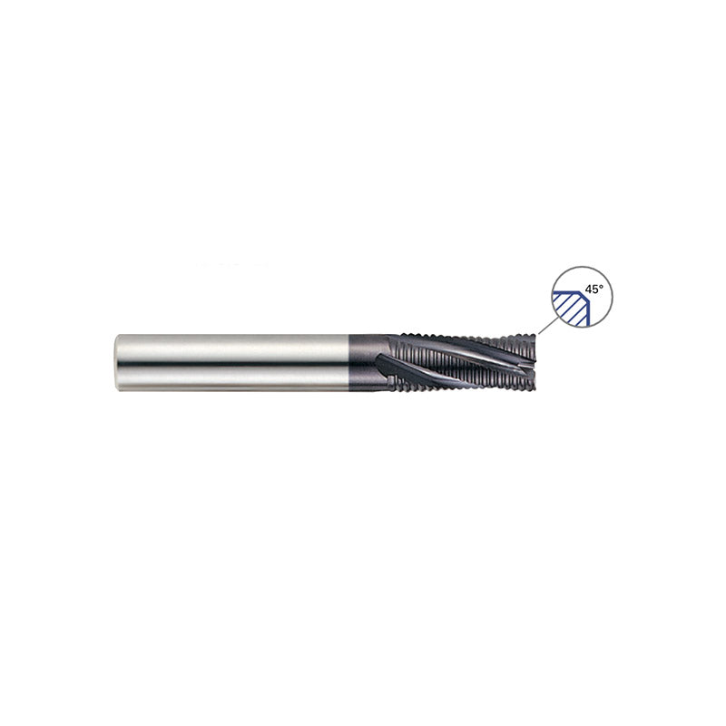 Multi Flute 20° Helix Long Length Fine Pitch Roughing Carbide X-Power Pro End Mills GM814 Series Plain Shank