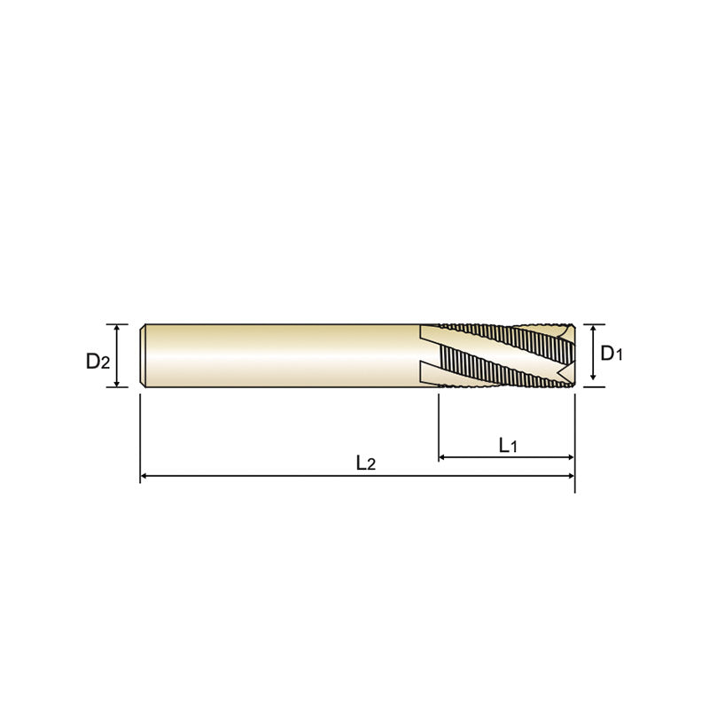 Multi Flute 20° Helix Long Length Fine Pitch Roughing Carbide X-Power Pro End Mills GM814 Series Plain Shank