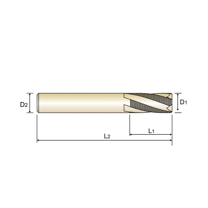 Multi Flute 20° Helix Stub & Long Length Fine Pitch Roughing Carbide X-Power Pro End Mills GM666/GM156 Series Plain Shank