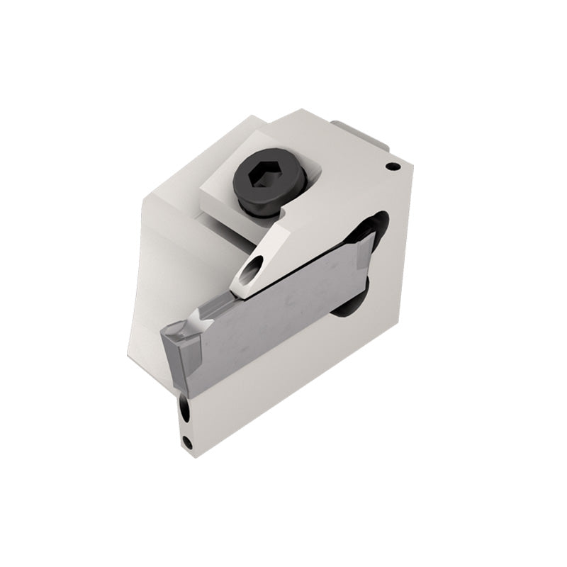 NQCH-DGTR/L-D22-SH-JHP : Screw Lock JETCUT Modular Heads Carrying DO-GRIP Double-Edged Parting Inserts for Swiss-Type Machines