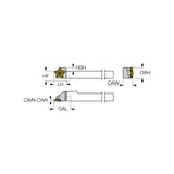 NQCH-PCHR/L-24-JHP : Screw Lock JETCUT Modular Heads Carrying PENTA Inserts for Grooving, Parting, and Recessing on Swiss-Type Machines - Big-tools Industrial Supply Tools for Metal Cutting
