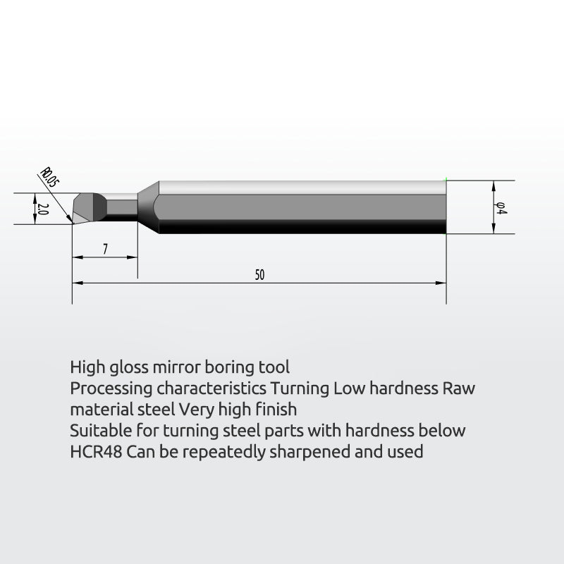 Overall Tungsten Carbide MTR High-gloss Mirror Finish Small Hole Boring Tool, Cermet, Small Inner Hole Boring Tool, CNC Turning Tool - Big-tools Industrial Supply Tools for Metal Cutting