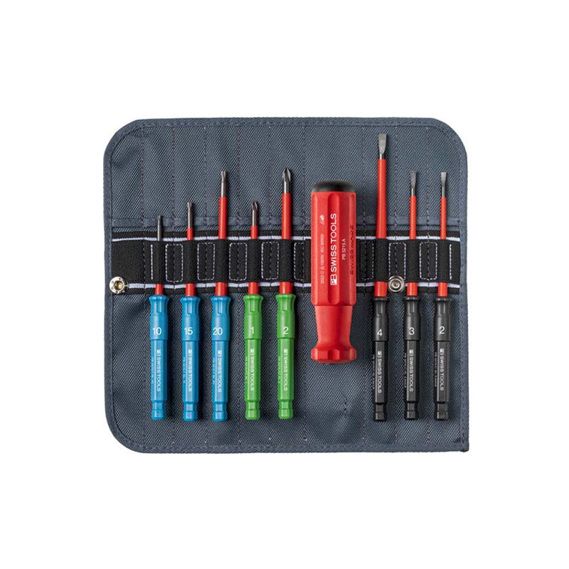 PB 5218 SU Classic VDE Slim screwdriver set in a compact high-quality roll-up textile case