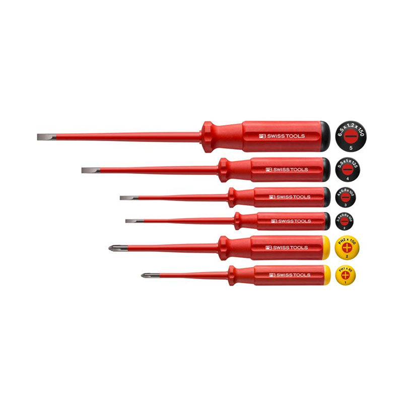 PB 5542 SL Classic VDE slim screwdriver set, fully insulated up to 1000 VAC/1500 VDC according to IEC/EN 60900 - Big-tools Industrial Supply Tools for Metal Cutting
