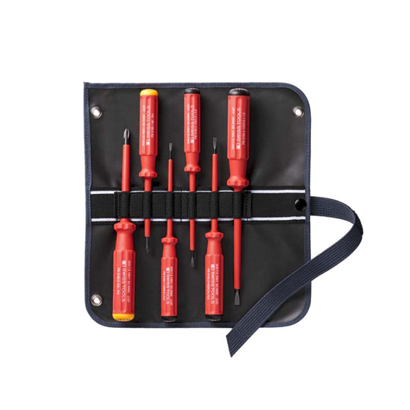 PB 5542 SU GY Classic VDE screwdriver set in a compact high-quality, 2-in-1 fabric roll-up case - Big-tools Industrial Supply Tools for Metal Cutting