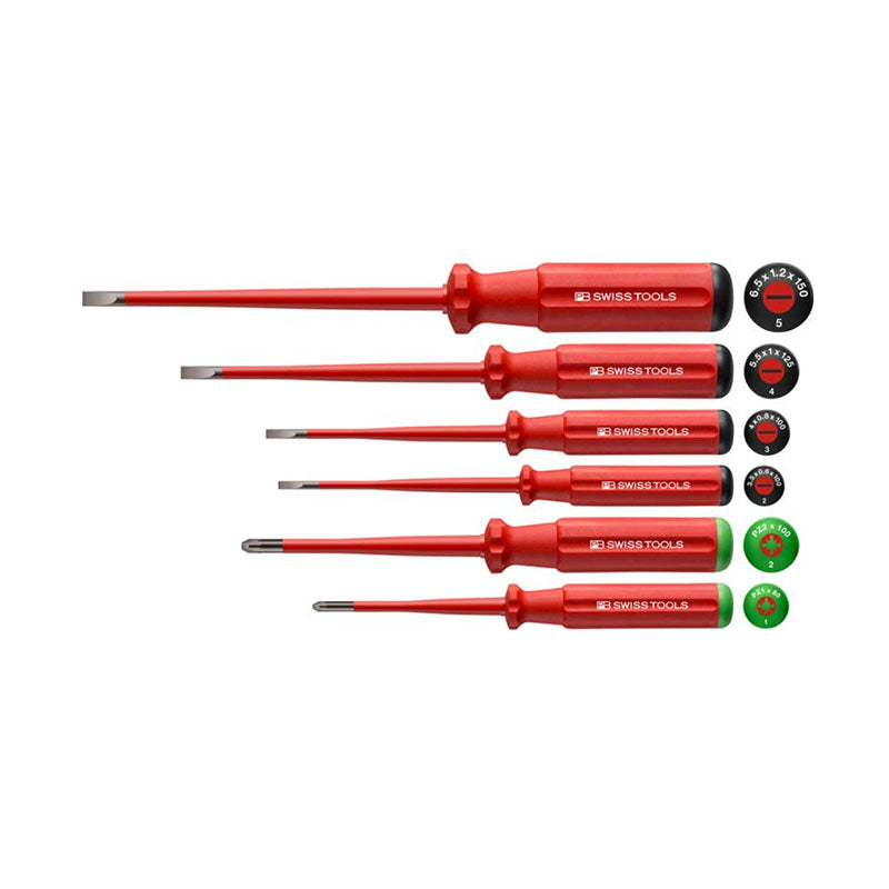 PB 5543 SL Classic VDE slim screwdriver set, fully insulated up to 1000 VAC/1500 VDC according to IEC/EN 60900 - Big-tools Industrial Supply Tools for Metal Cutting