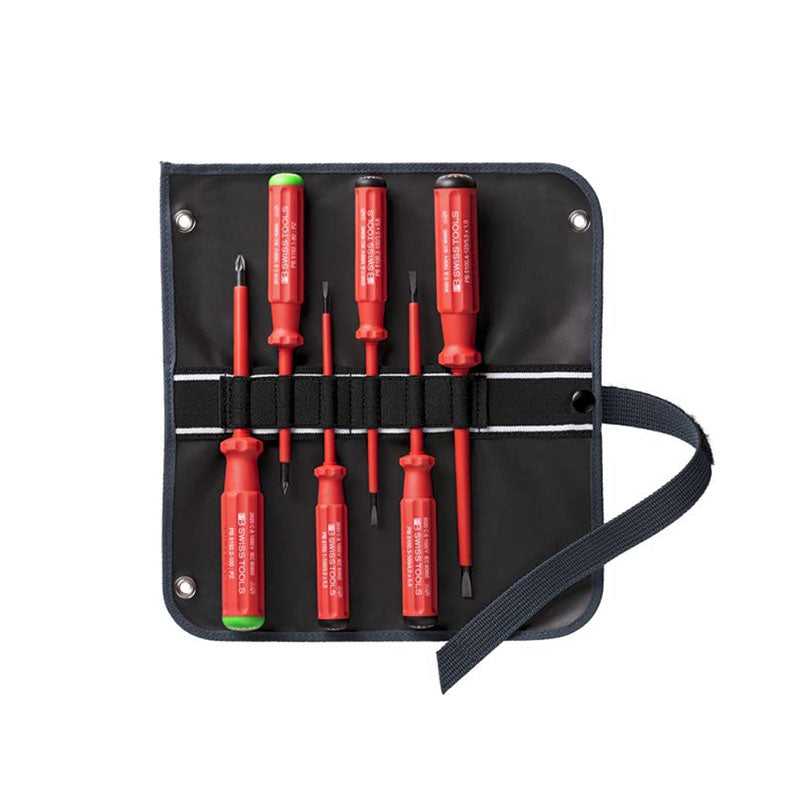 PB 5543 SU GY Classic VDE screwdriver set in a compact high-quality, 2-in-1 fabric roll-up case - Big-tools Industrial Supply Tools for Metal Cutting