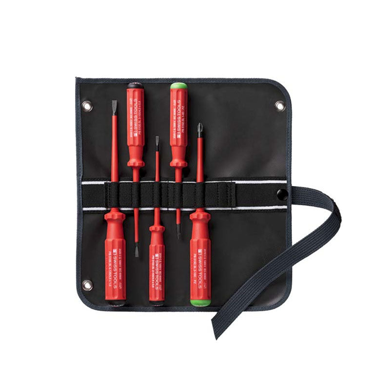 PB 5543 SU SL GY Classic VDE Slim screwdriver set in a compact high-quality, 2-in-1 fabric roll-up case - Big-tools Industrial Supply Tools for Metal Cutting