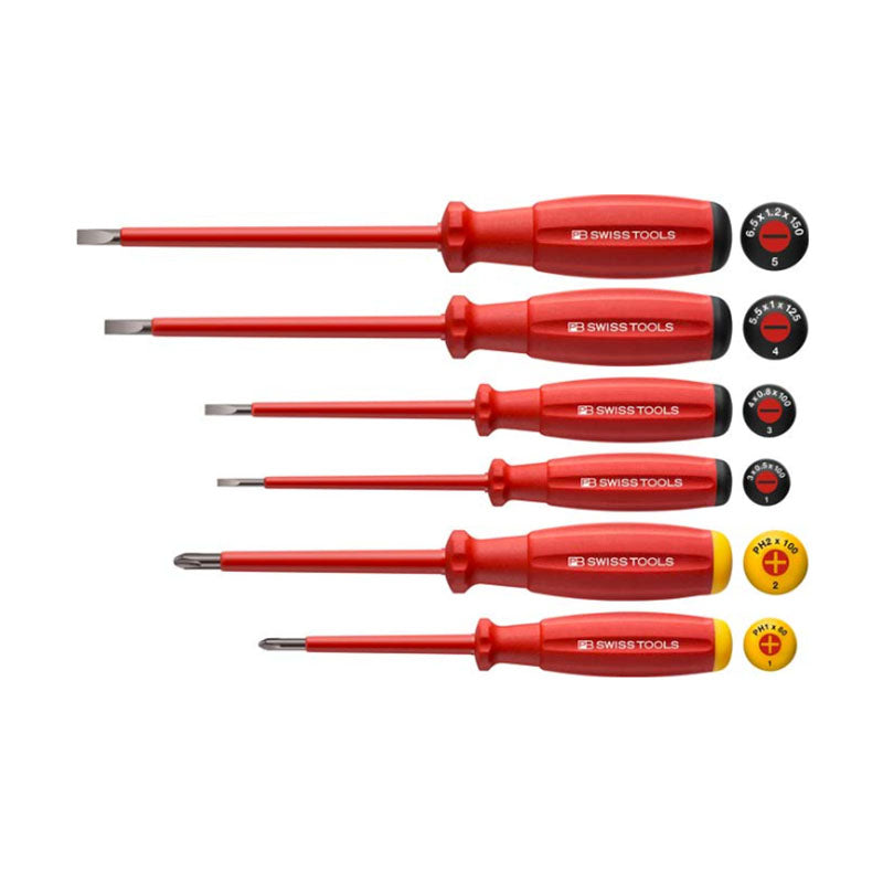 PB 58542 SwissGrip VDE screwdriver set, fully insulated up to 1000 V AC/1500 V DC according to IEC/EN 60900 - Big-tools Industrial Supply Tools for Metal Cutting
