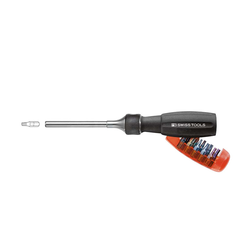 PB 6510 R-100 Insider Pro Ratchet – ratchet handle with integrated bit magazine and 10 PrecisionBits C6