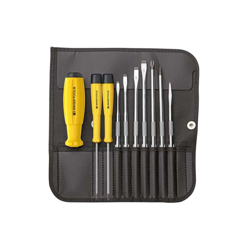 PB 8215 ESD ESD screwdriver set with interchangeable blades in a compact roll-up case - Big-tools Industrial Supply Tools for Metal Cutting