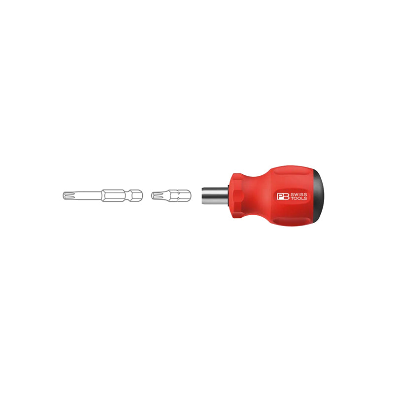 PB 8452 M SwissGrip Stubby universal Bit Holder, for PrecisionBits C 6.3 and E 6.3 (1/4")