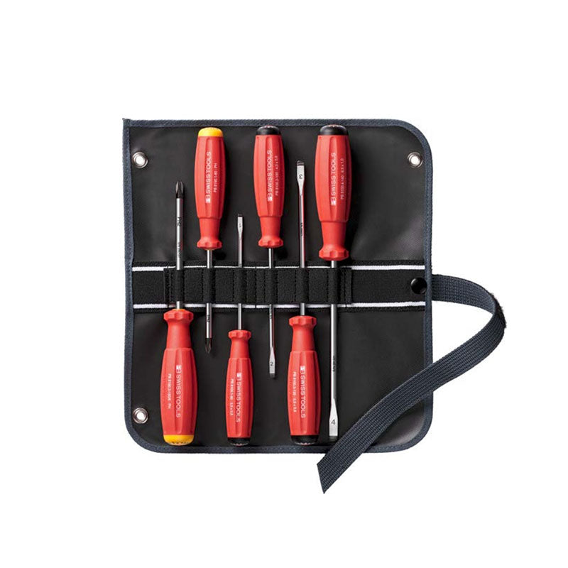 PB 8560 SU GY SwissGrip screwdriver set in a compact high-quality, 2-in-1 fabric roll-up case - Big-tools Industrial Supply Tools for Metal Cutting