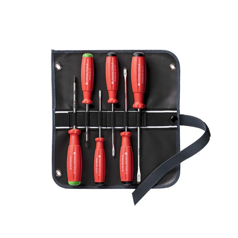 PB 8562 SU GY SwissGrip screwdriver set in a compact high-quality, 2-in-1 fabric roll-up case - Big-tools Industrial Supply Tools for Metal Cutting