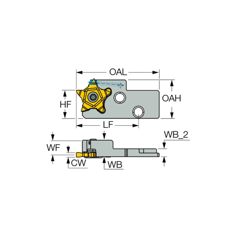 PCAD RE/LE-JHP : Parting and Grooving Adapters with Channels for High-Pressure Coolant Carrying PENTA 24 Inserts - Big-tools Industrial Supply Tools for Metal Cutting