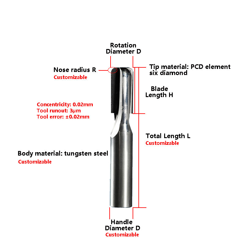 PCD Diamond Round Nose Milling Cutter Tungsten Steel - Big-tools Industrial Supply Tools for Metal Cutting