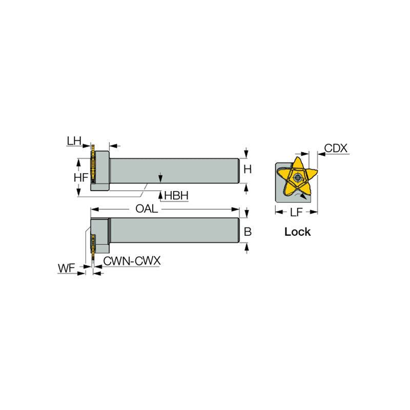 PCHPR/L : Perpendicular Holders Carrying Inserts with 5 Cutting Edges for Facing, Grooving, Parting and Recessing - Big-tools Industrial Supply Tools for Metal Cutting