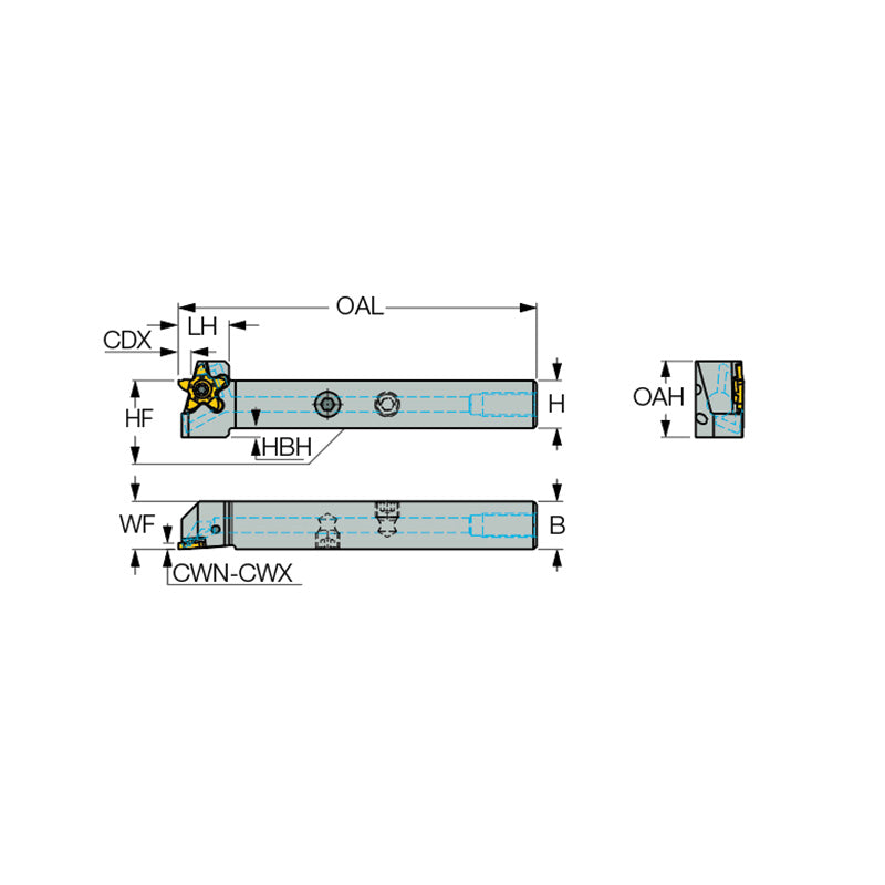 PCHRS/LS-17-JHP : Tools Carrying Inserts with 5 Cutting Edges for Shallow Profiling Next to High Shoulders - Big-tools Industrial Supply Tools for Metal Cutting