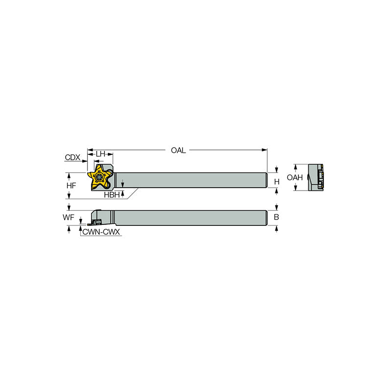 PCHRS/LS-17 : Tools Carrying Inserts with 5 Cutting Edges for Grooving, Parting, and Recessing Next to High Shoulders - Big-tools Industrial Supply Tools for Metal Cutting