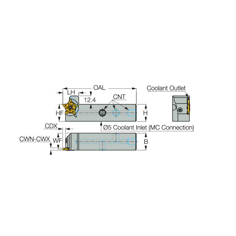 PCHR/L-24-JHP-QC/MC : Grooving, Parting and Recessing Tools with Safety Lock Clamping for Five Cutting Edged Inserts - Big-tools Industrial Supply Tools for Metal Cutting