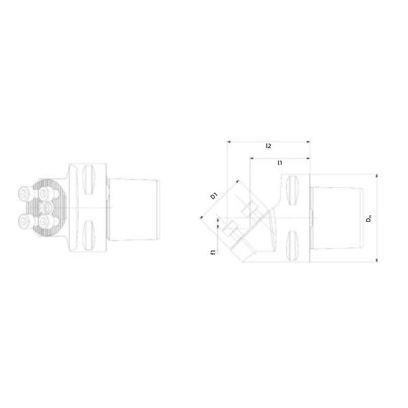 PSC-SR Adapter Handle-R/LX 45° PSC50-SR25-RX-045 PSC50-SR25-LX-045 - Big-tools Industrial Supply Tools for Metal Cutting