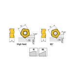 PTKU 10-M/ML High positive double-sided inserts with economical 10 cutting edges for 65° Face mills and High Feed mills - Big-tools Industrial Supply Tools for Metal Cutting