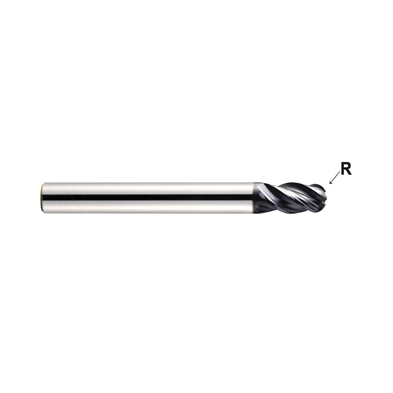 Plain Shank EMB78 /Flat Shank EMB79 , Carbide,  4 Flute Regular Length Ball Nose V7 MILL INOX End mills