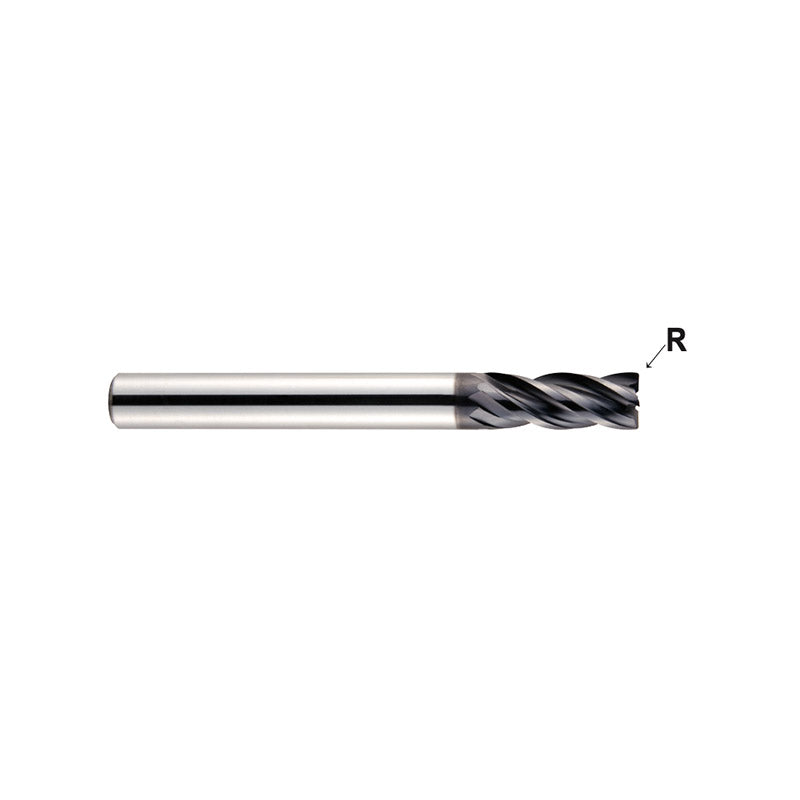 Plain Shank EMC76,Flat Shank EMD61 , Carbide, 4 Flute Stub Length Corner Radius V7 MILL INOX End mills
