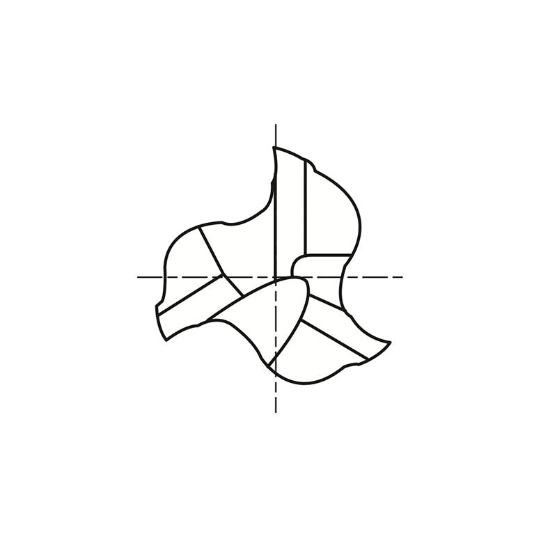Plain & Flat Shank E5243 Series, Carbide, 3 Flute 45° Helix Regular Length CARBIDE End Mills 1/8～1
