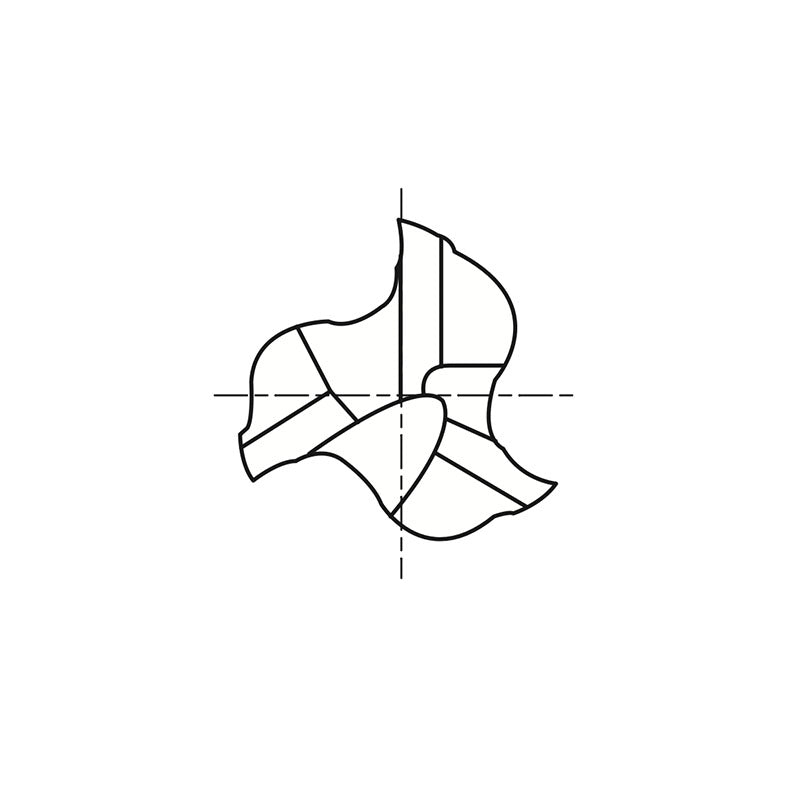 Plain & Flat Shank E5246 Series, Carbide, 3 Flute 60° Helix Regular Length CARBIDE End Mills 1/8～1