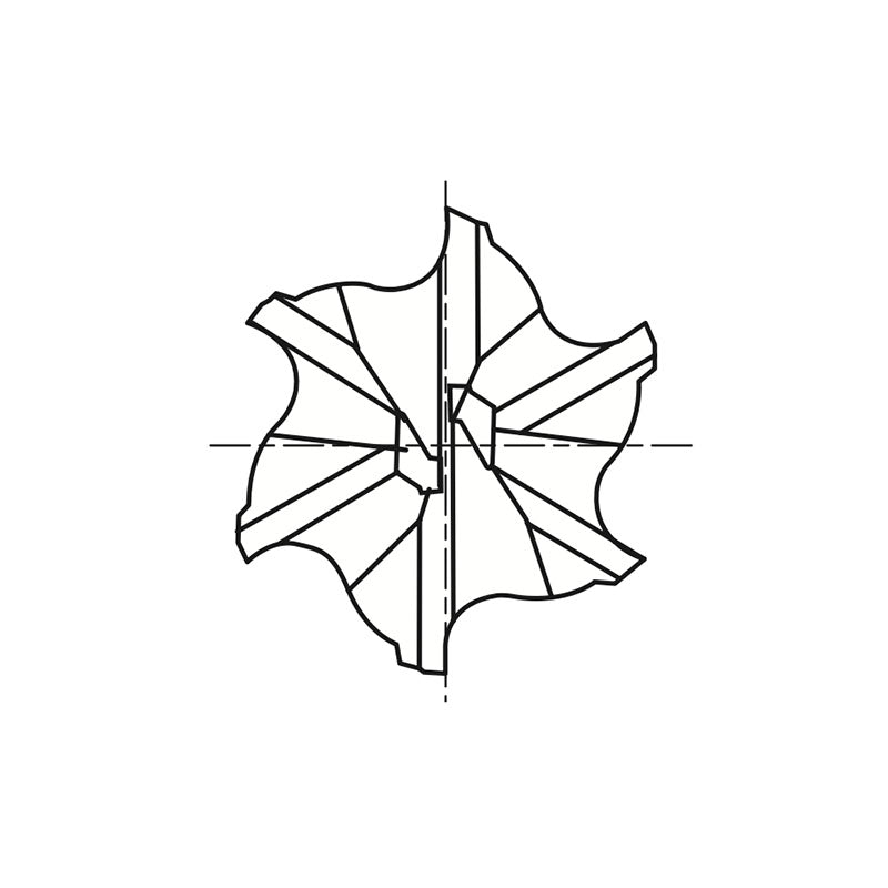 Plain Shank E5058 Series, Carbide, 6 Flute 40° Helix Regular Length CARBIDE End Mills 3/16～3/4
