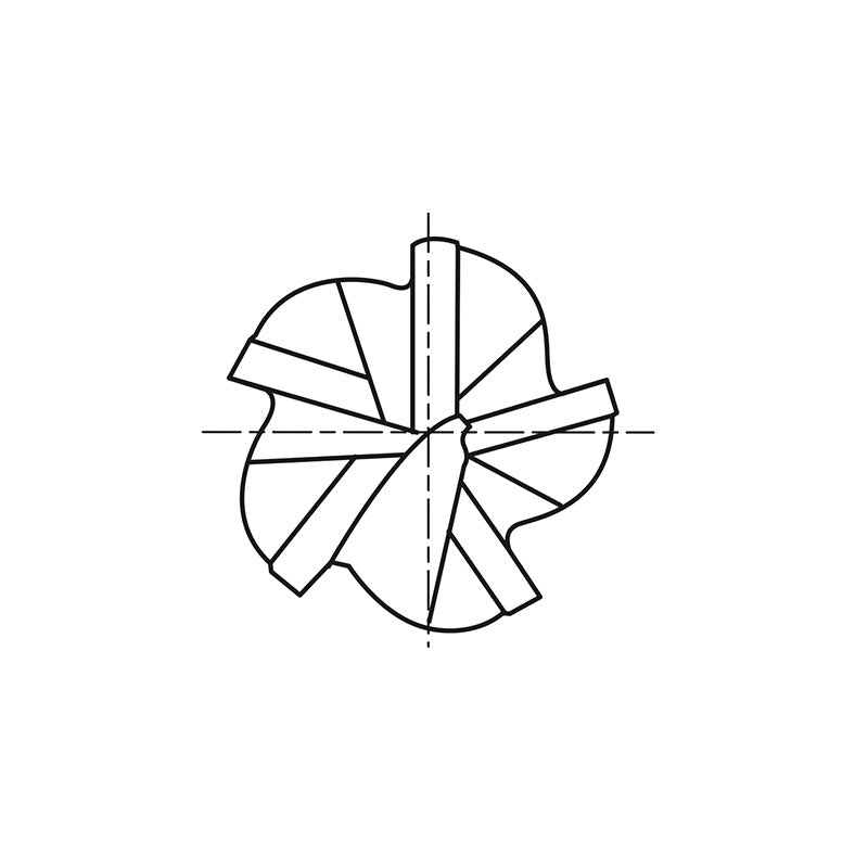 Plain Shank E5073 Series, Carbide, 5 Flute 45° Helix Extra Long Length CARBIDE End Mills 5/16～1