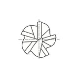 Plain Shank E5073 Series, Carbide, 5 Flute 45° Helix Extra Long Length CARBIDE End Mills 5/16～1