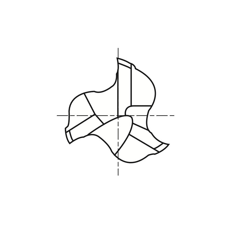 Plain Shank EH882 Series, Carbide, 3 Flute 35° Helix Corner Radius - TiAlN ‘F’ Coated CARBIDE End Mills 3.0～20