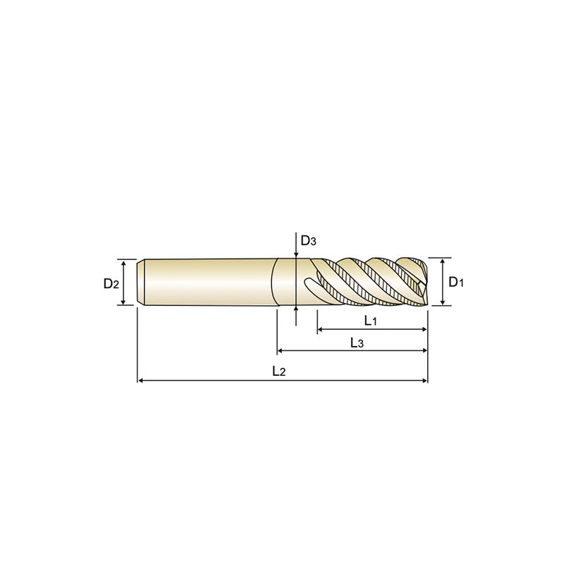 Plain shank EH970 Series Carbide, Multi Flute 45° Helix Long Reach Fine Pitch Roughing JET-POWER End Mills